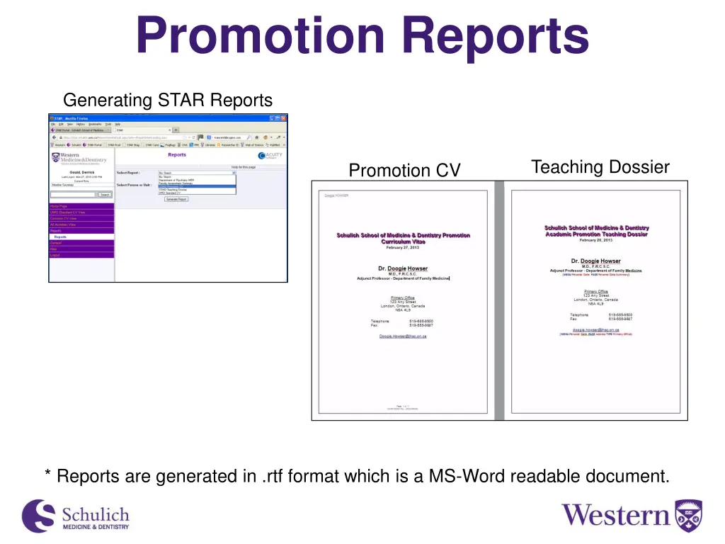 promotion reports