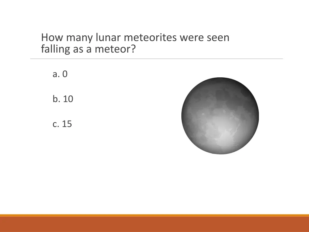 how many lunar meteorites were seen falling