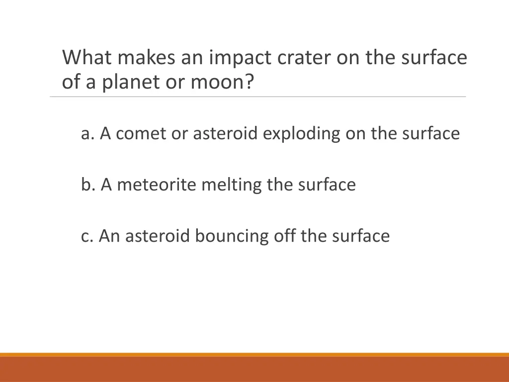 what makes an impact crater on the surface