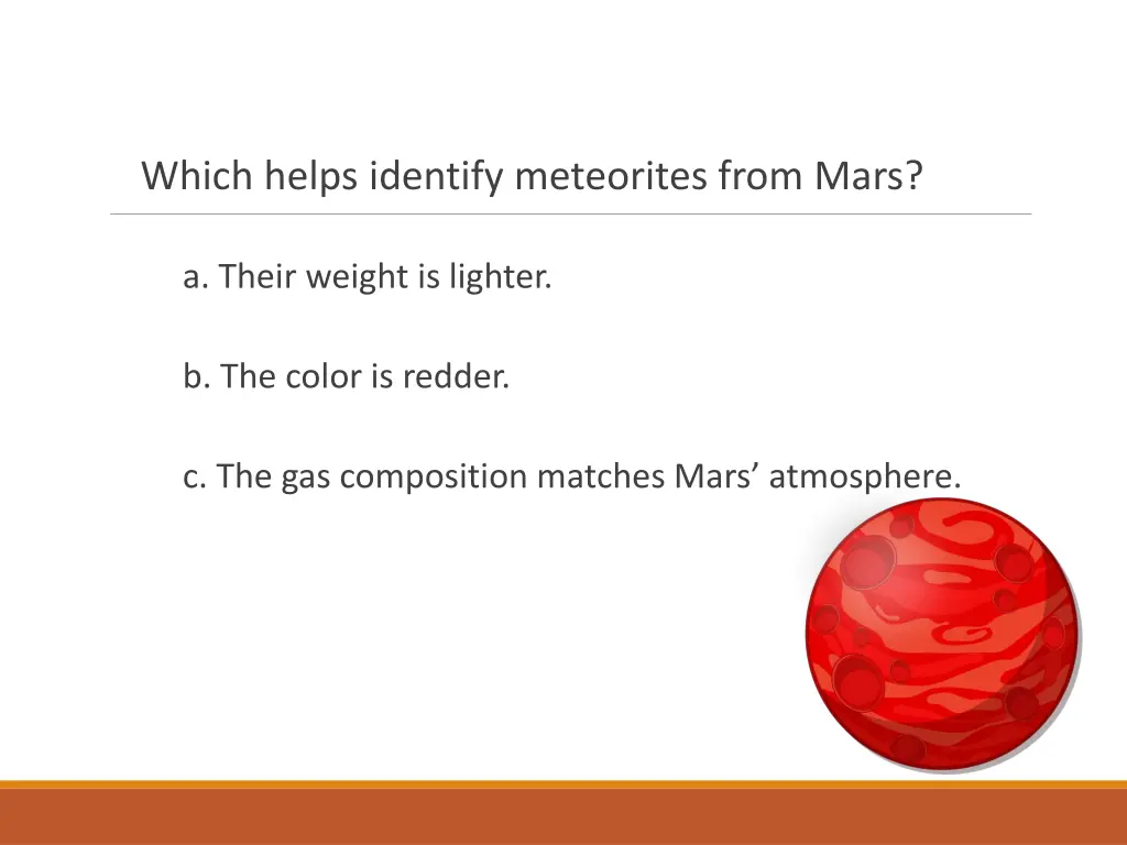 which helps identify meteorites from mars