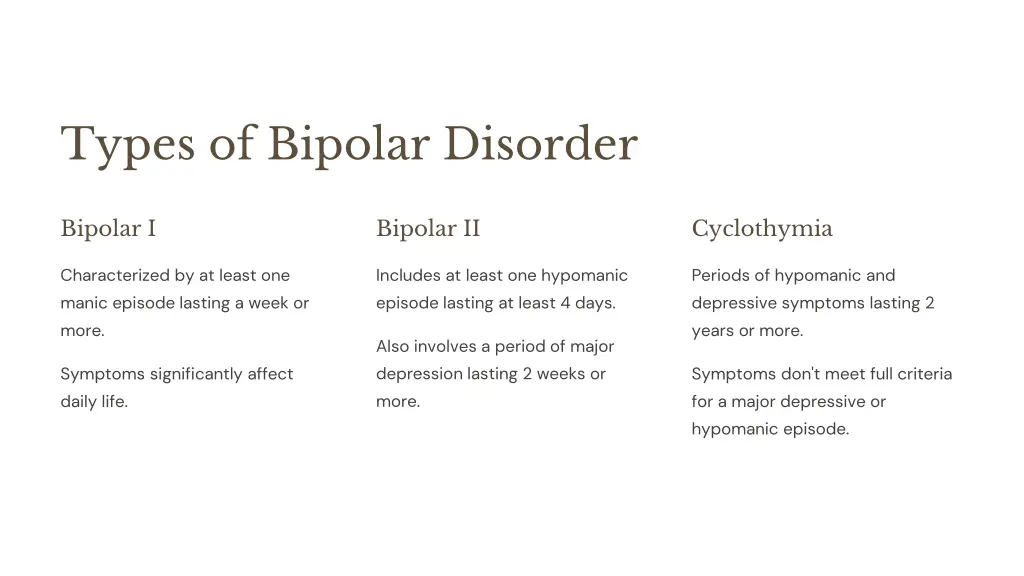 types of bipolar disorder