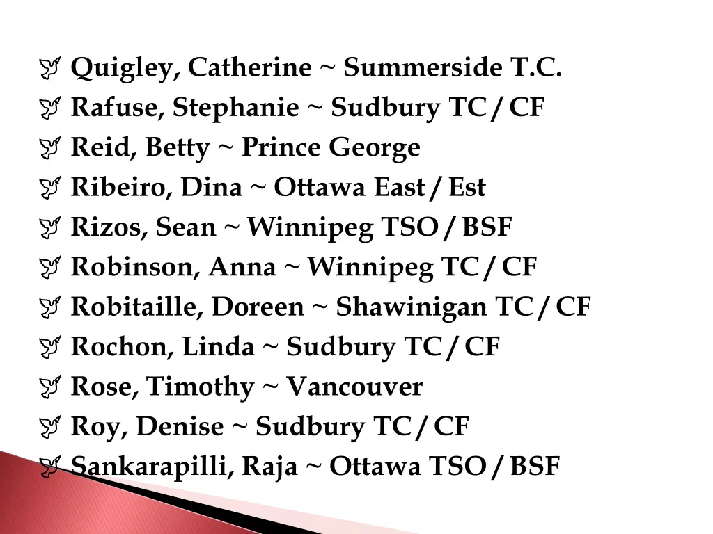 quigley catherine summerside t c rafuse stephanie