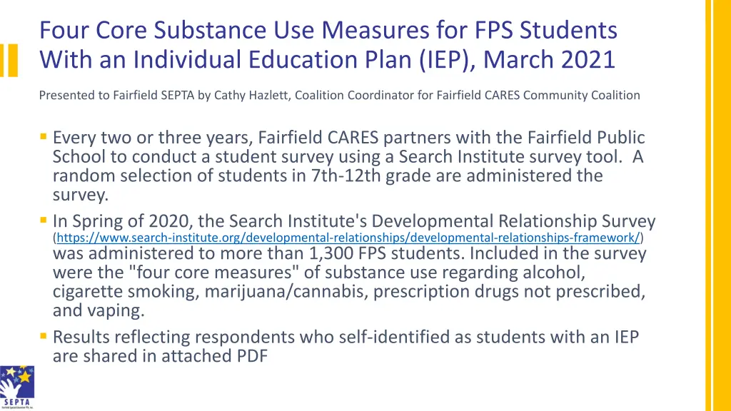 four core substance use measures for fps students