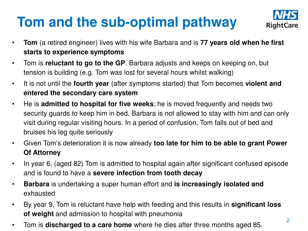 tom and the sub optimal pathway