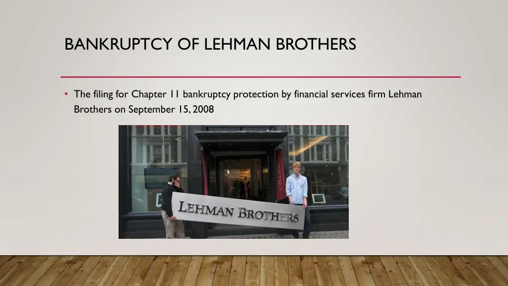 bankruptcy of lehman brothers