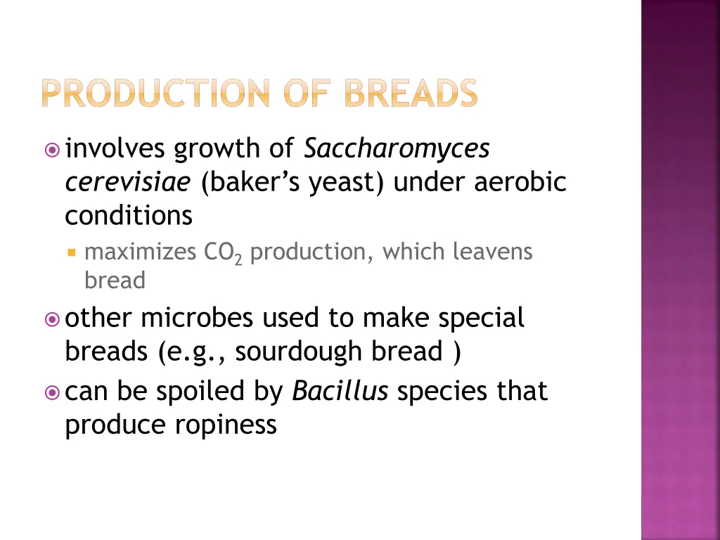 production of breads