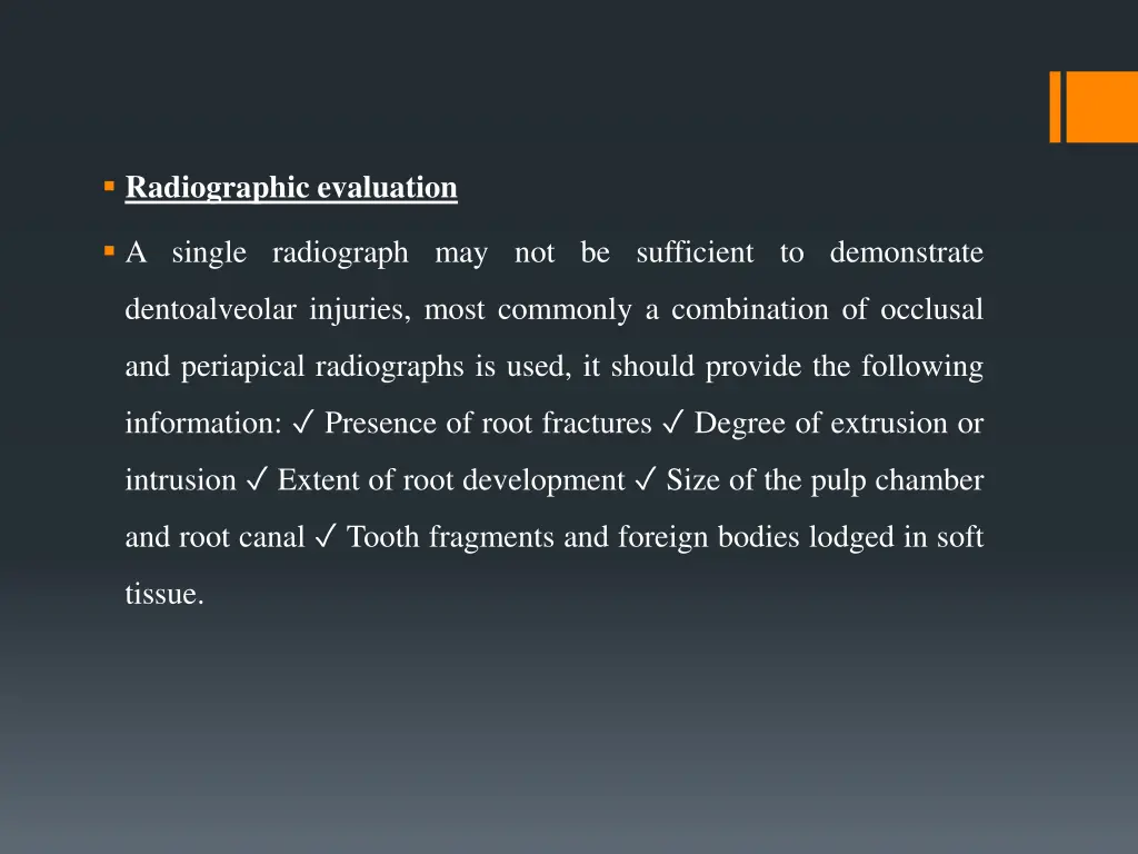 radiographic evaluation