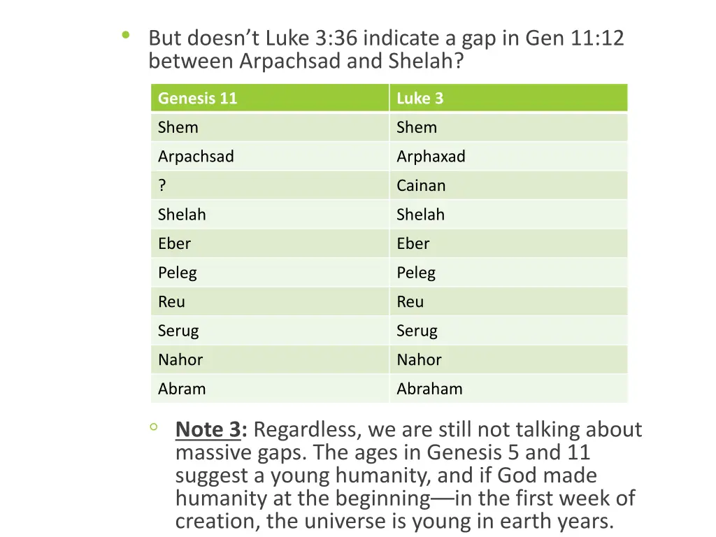 but doesn t luke 3 36 indicate 2