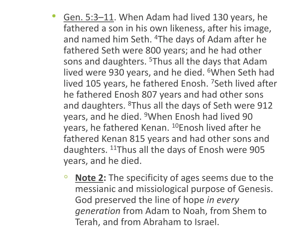 gen 5 3 11 when adam had lived 130 years 1