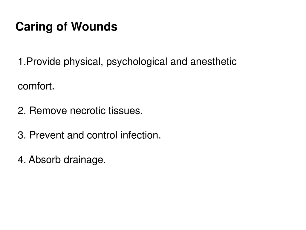 caring of wounds