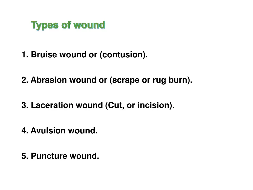 types of wound