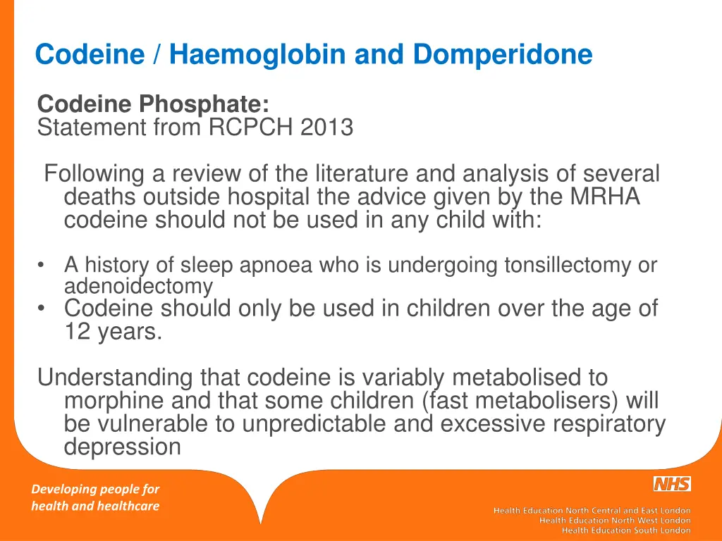 codeine haemoglobin and domperidone 1