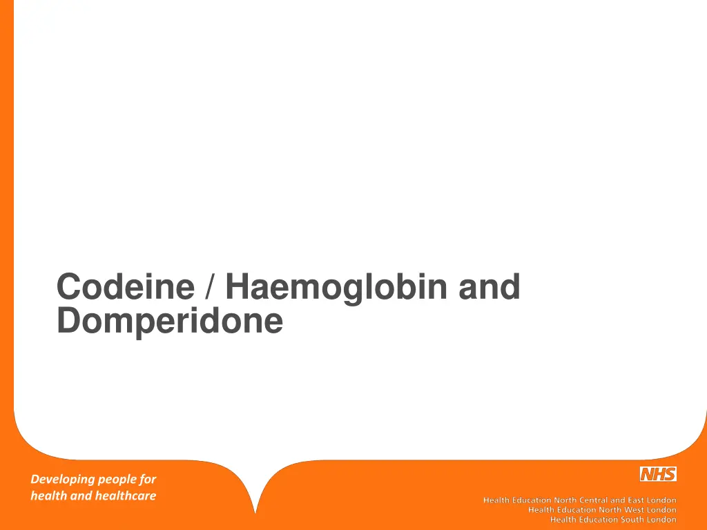 codeine haemoglobin and domperidone