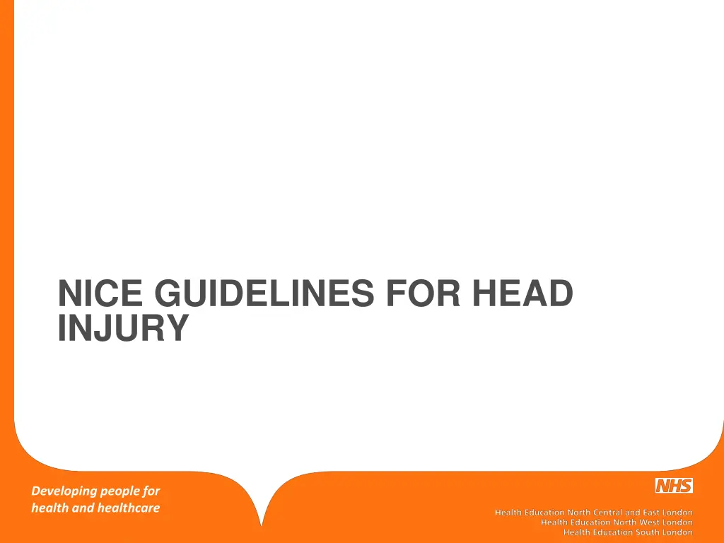 nice guidelines for head injury