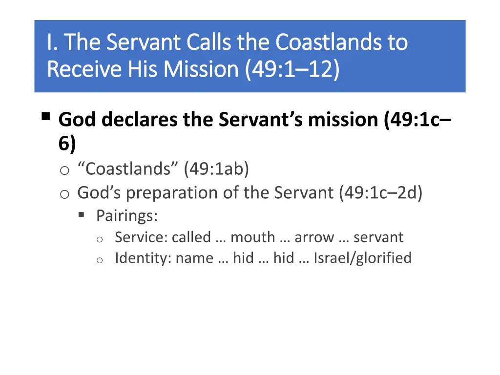 i the servant calls the coastlands