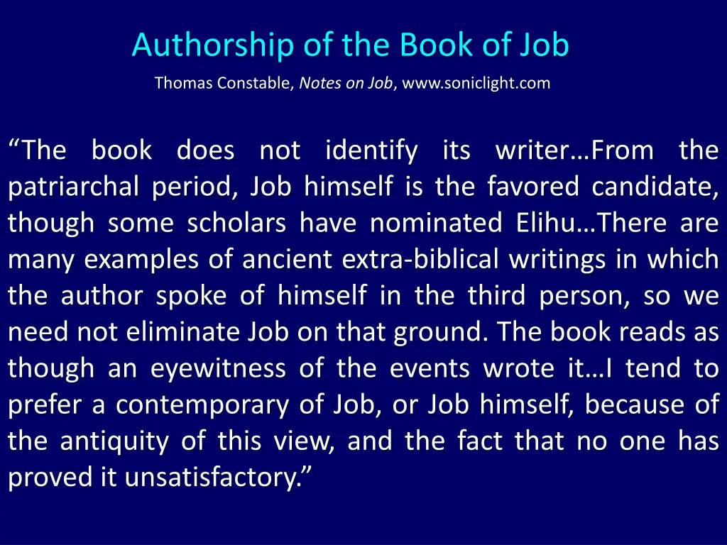 authorship of the book of job