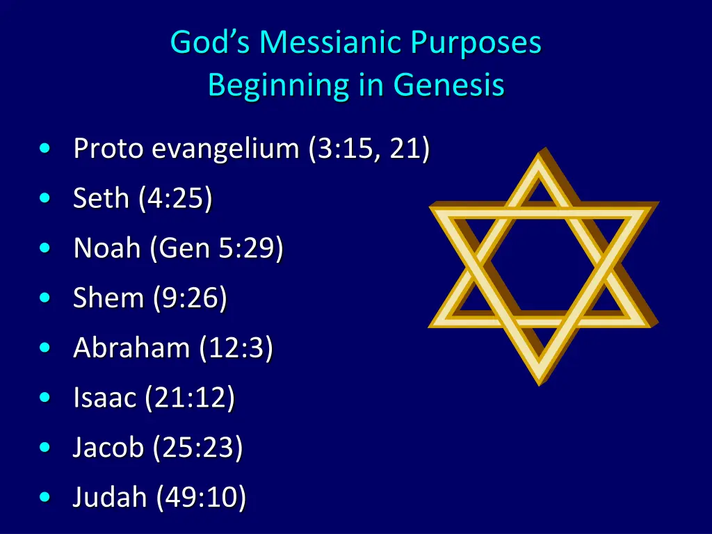 god s messianic purposes beginning in genesis