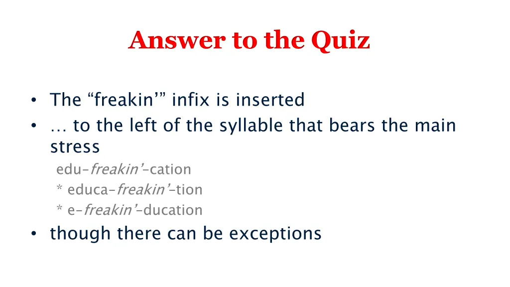 answer to the quiz 1