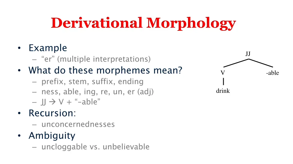 derivational morphology