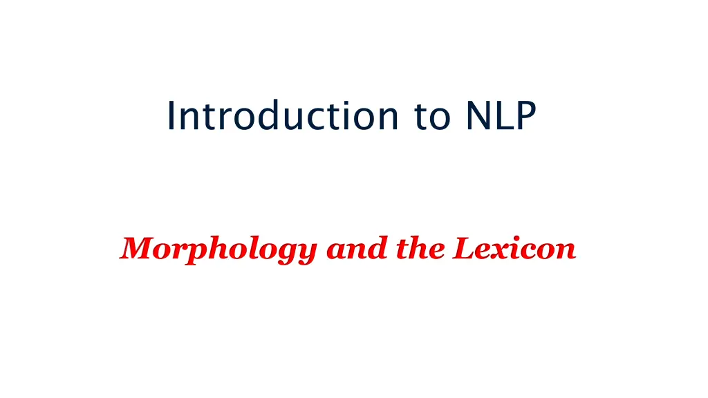 introduction to nlp