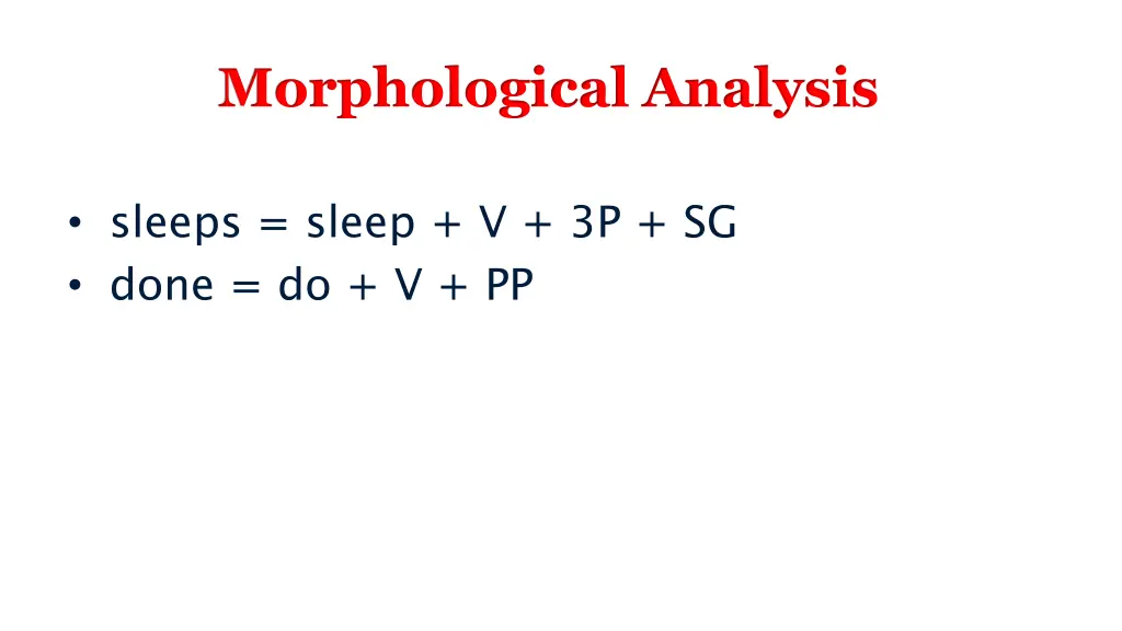 morphological analysis