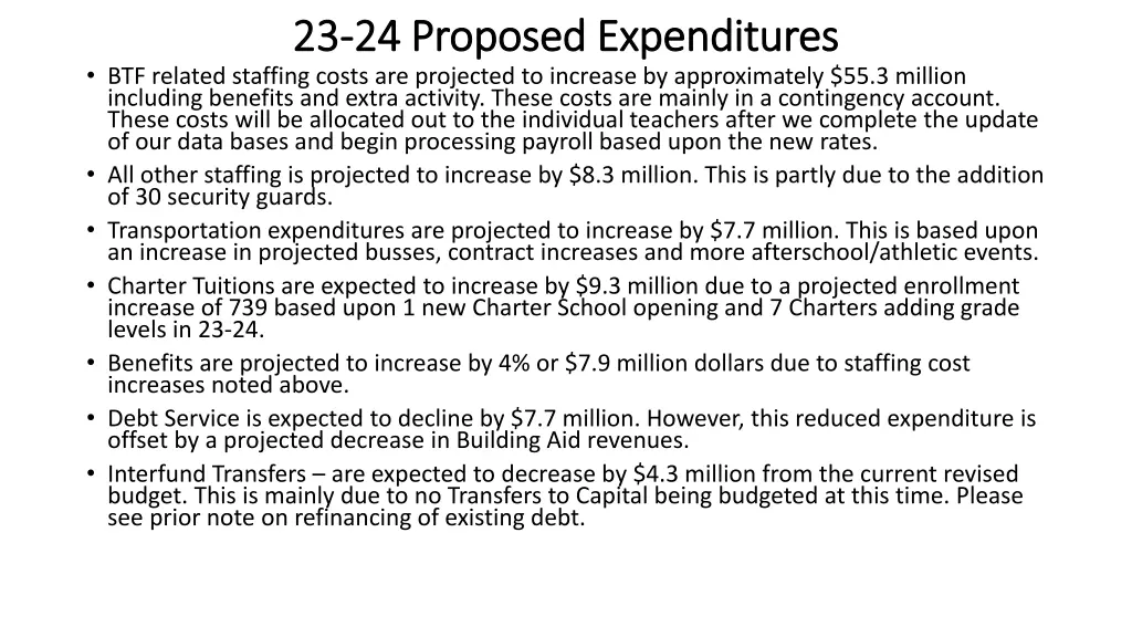 23 23 24 proposed expenditures 24 proposed