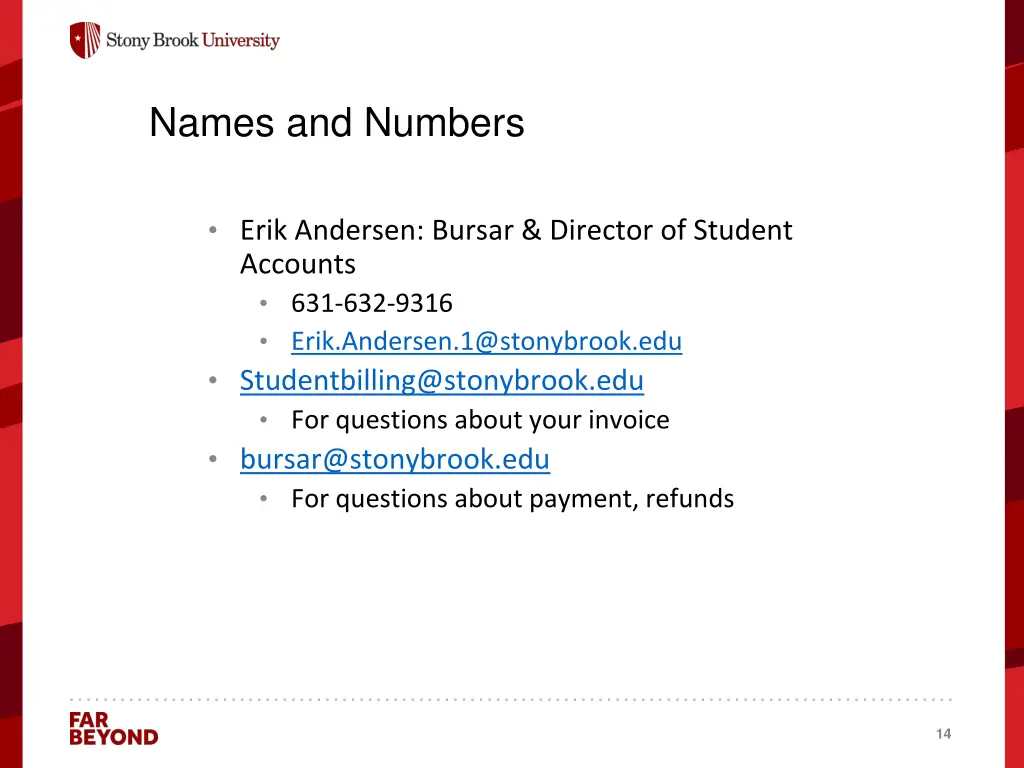 names and numbers