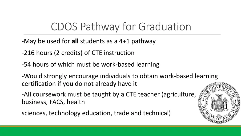 cdos pathway for graduation