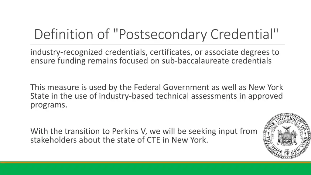 definition of postsecondary credential