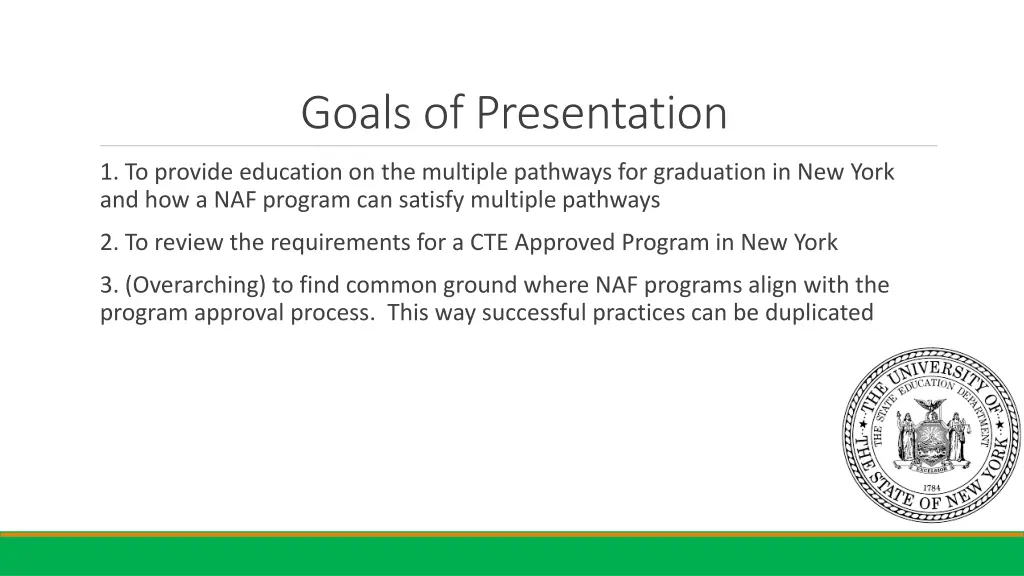 goals of presentation