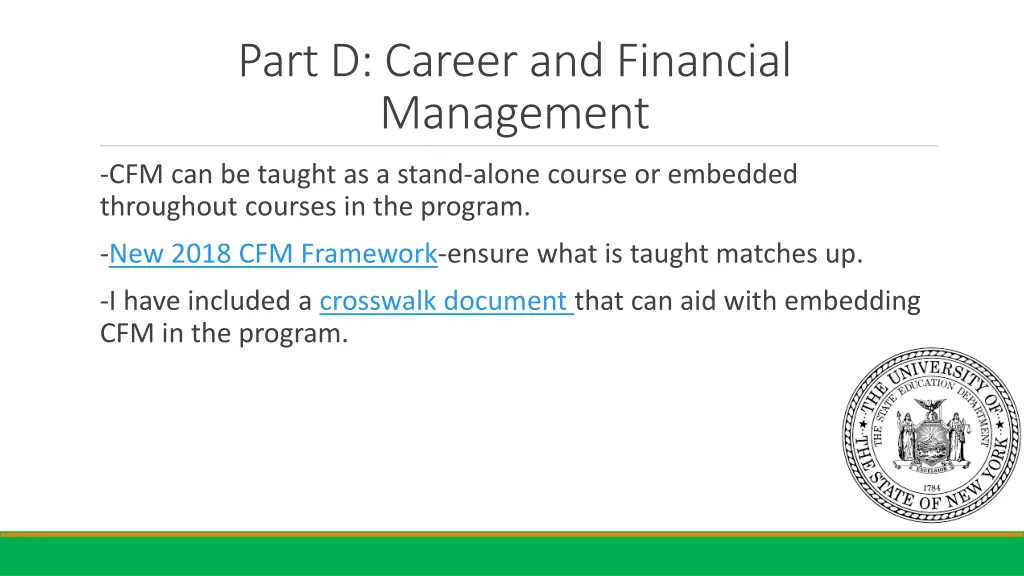 part d career and financial management