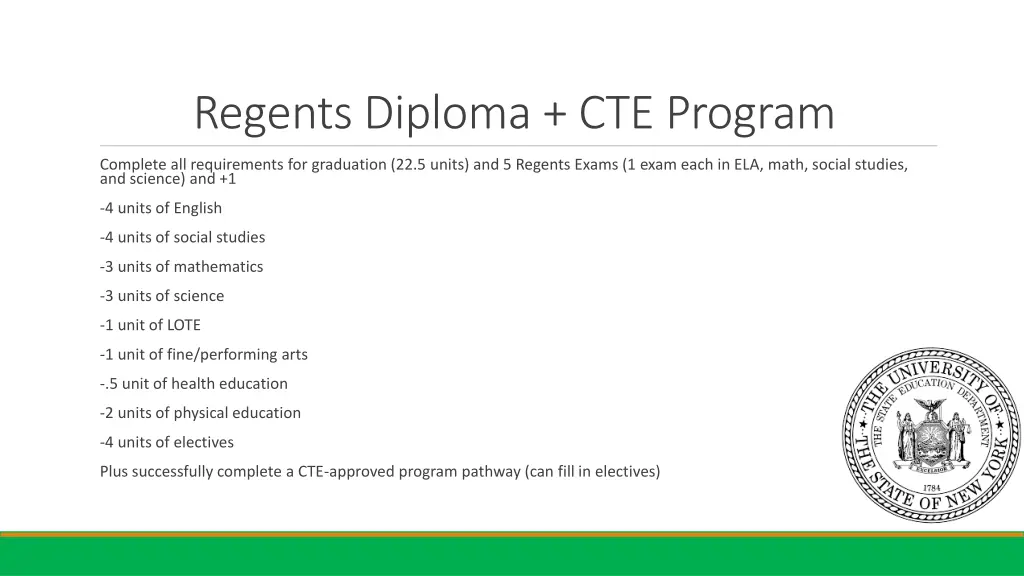 regents diploma cte program