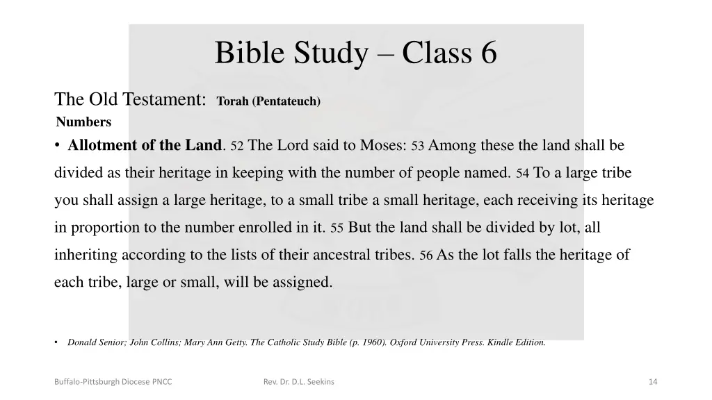 bible study class 6 13