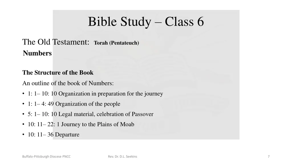 bible study class 6 6