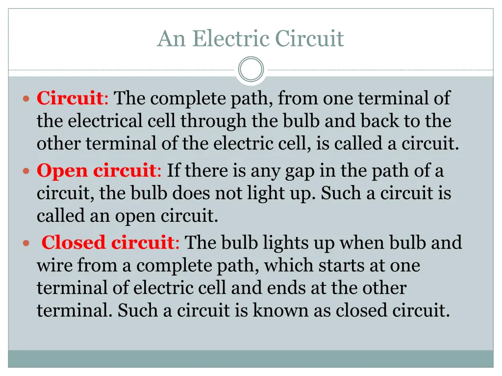 an electric circuit