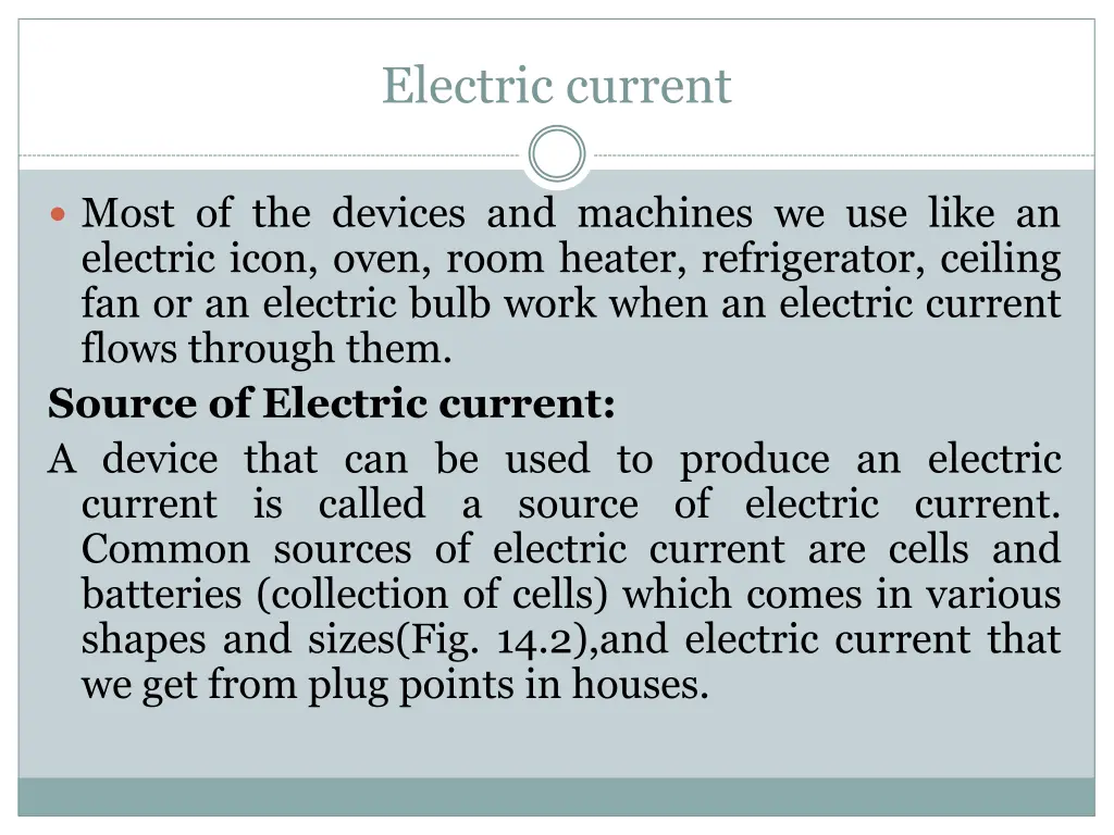 electric current