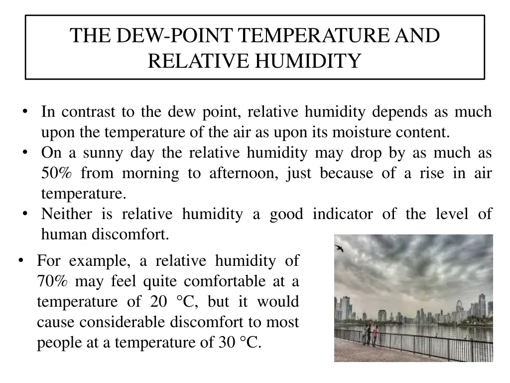 the dew point temperature and relative humidity 1