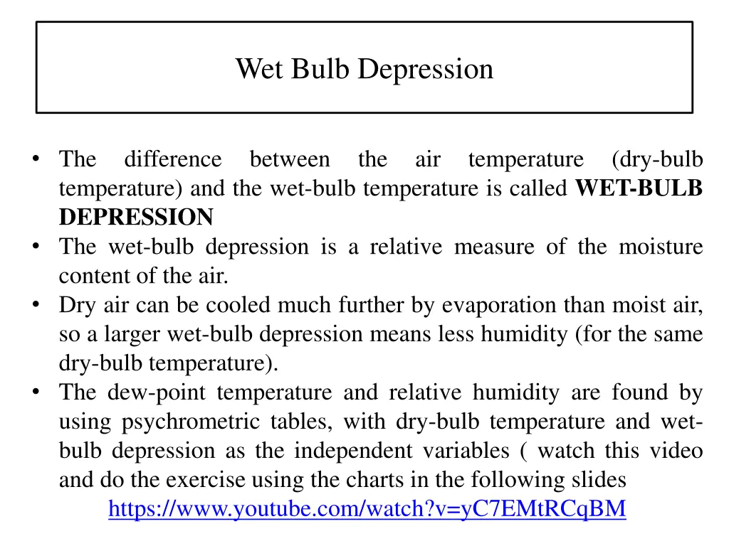 wet bulb depression