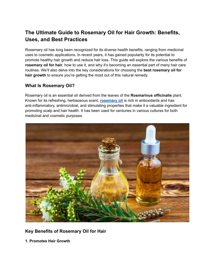 the ultimate guide to rosemary oil for hair