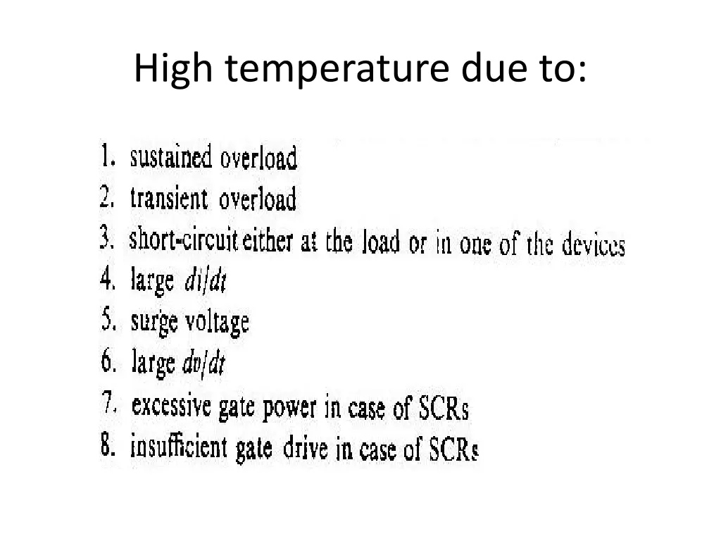 high temperature due to