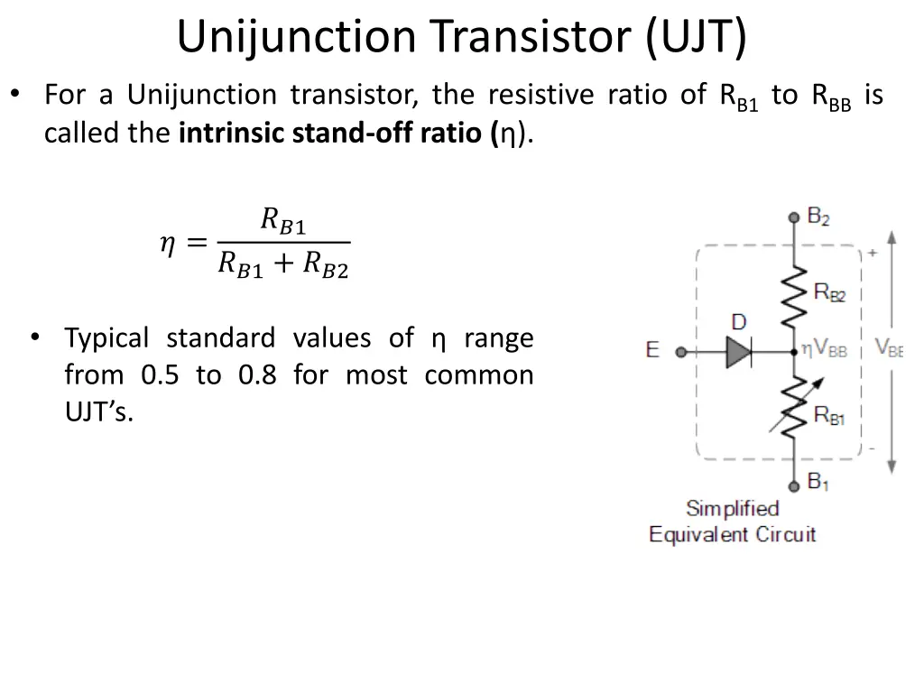 unijunction transistor ujt for a unijunction