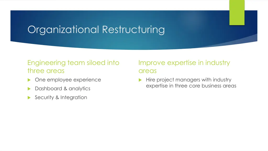 organizational restructuring