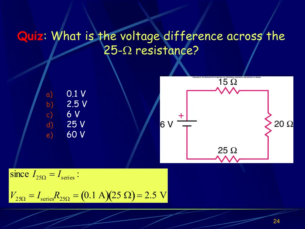 quiz what is the voltage difference across