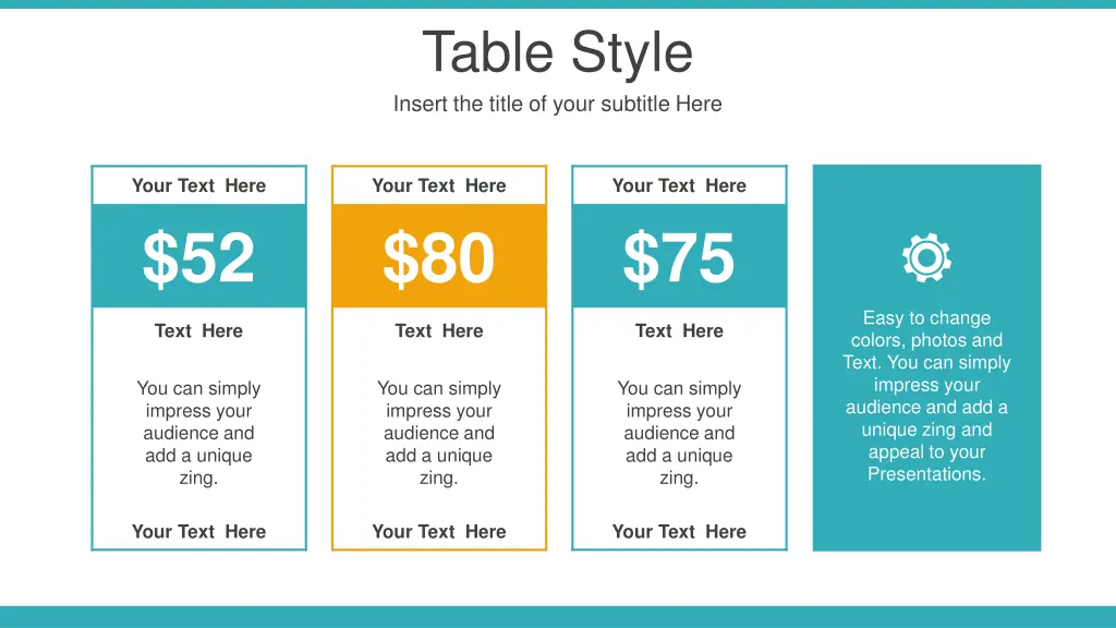 table style insert the title of your subtitle here