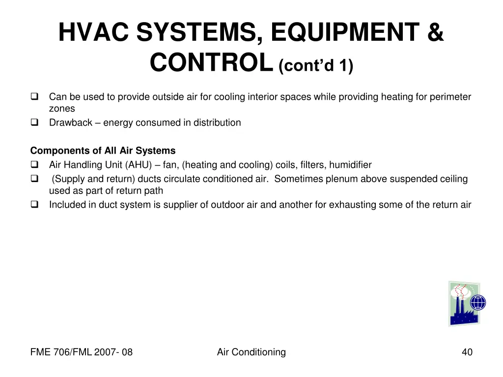 hvac systems equipment control cont d 1