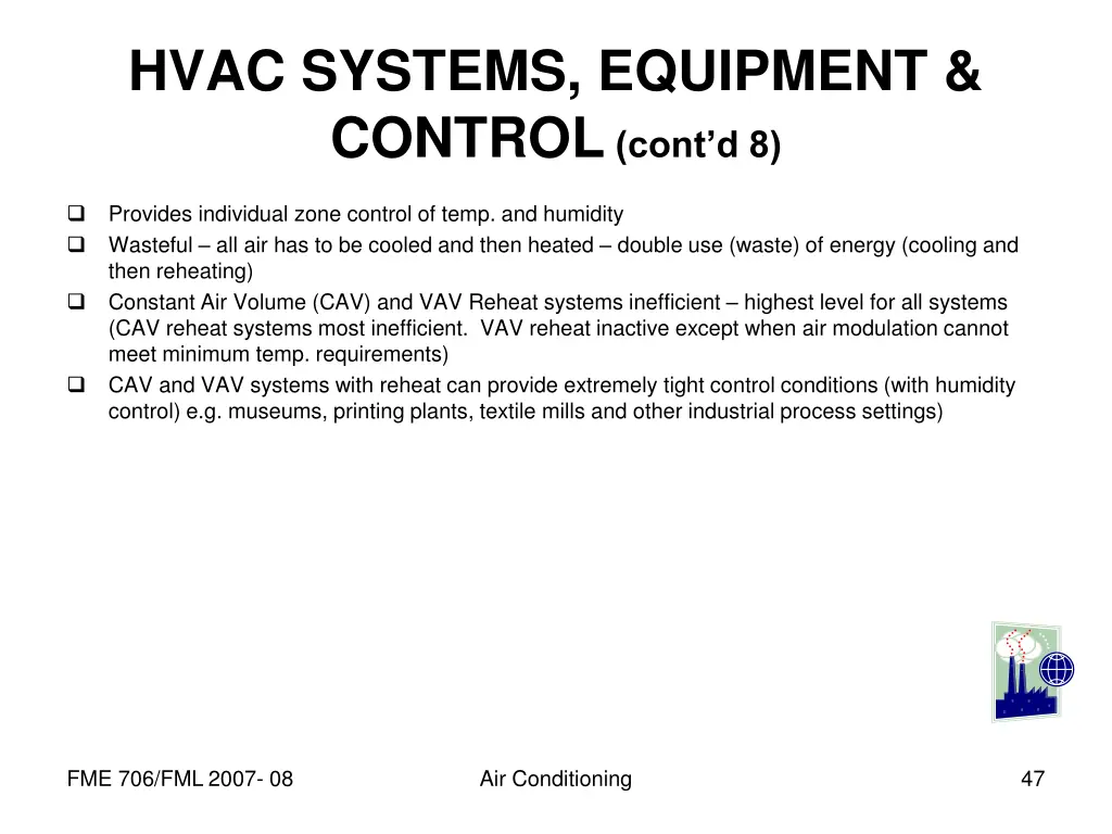 hvac systems equipment control cont d 8