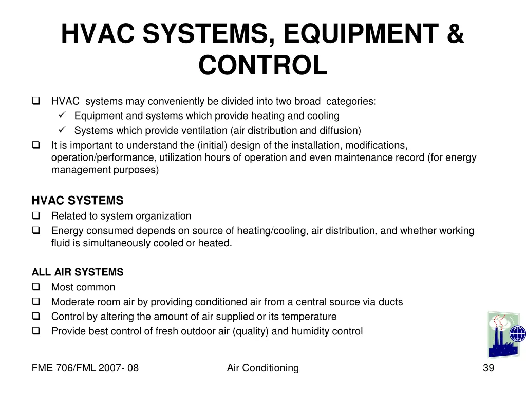 hvac systems equipment control