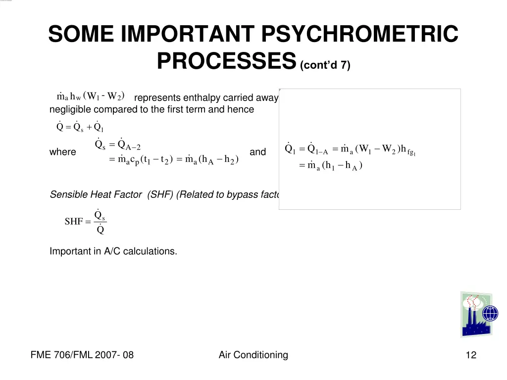 some important psychrometric processes cont d 7