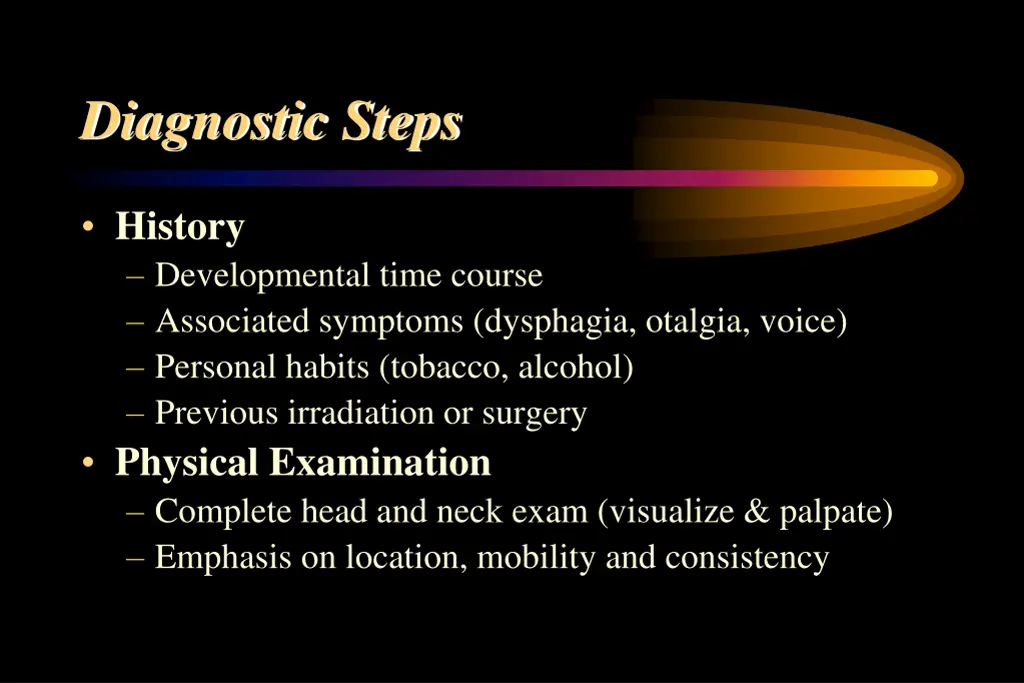 diagnostic steps