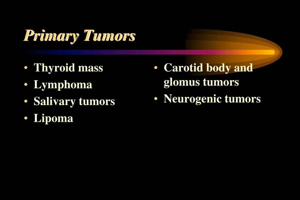 primary tumors